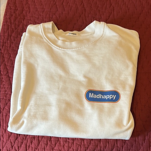 Madhappy Cream Sweatshirt Soft Cotton Hoodie - Picture 1 of 3